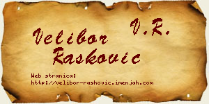 Velibor Rašković vizit kartica